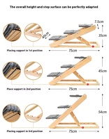 Rampa/Escalera 2 en 1 para Perros y Gatos, de Madera Sólida, con Asa de Transporte Integrada, Plegable, Portátil, Ecológica, con Soporte para Articulaciones, para Sofá/Cama