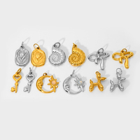 Pendentif Clé Cœur Creux en Acier Inoxydable Plaqué Or 18K, Accessoires DIY en Gros