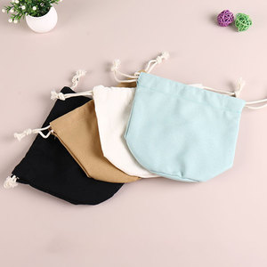Personalized <b>Recyclable</b> Custom logo Canvas Cotton Candle Jewelry Pouch Round Bottom Drawstring <b>Bag</b> - Product Image 3