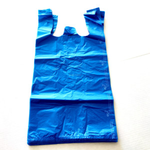 ถุงผ้าทีเชิร์ตสีฟ้าผลิตตามสั่งถุงช้อปปิ้ง - Product Image 2