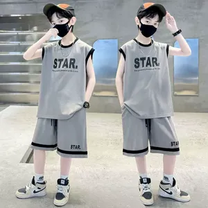 Prix d'usine, vente en gros, vêtements pour adolescents, gilet sans manches, shorts amples, vêtements pour enfants, ensembles de survêtements pour garçons - Product Image 5
