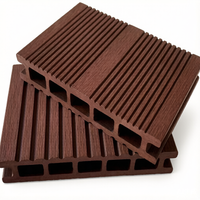 Planche de terrasse WPC à trous carrés creux, double rainurage antidérapant, composite bois-plastique PE pour patio, jardin, parc, allée