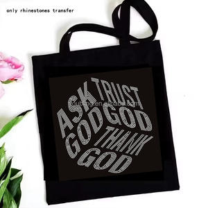 5 สี<span class=keywords><strong>ขอ</strong></span><span class=keywords><strong>พร</strong></span>ะเจ้าขอบคุณพระเจ้าBlingคําคมทางศาสนาHotfix Rhinestone Transferเหล็กในการออกแบบMotivคริสเตียนRhinestone Transfer - Product Image 5