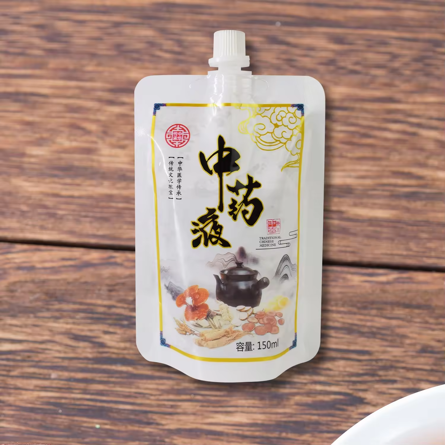 Chinese Medicine Liquid Bag Disposable Herbal Tea Liquid Transparent Spout Bag with Heating