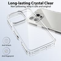 Étui de téléphone transparent antichoc au design tendance en TPU+PC pour iPhone 16/15/14/13/12/11 & Pro Max Series