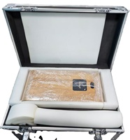 Photomaton rétro en bois abordable pour selfies et appareils photo reflex. Comprend un support d'imprimante et un écran tactile de 18,5 pouces.