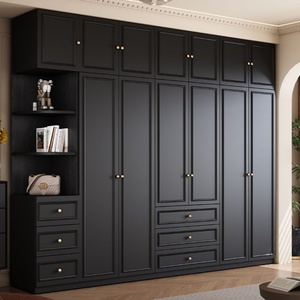 Custom Wooden Wardrobes Minimalist Modern Eco-Friendly Large Capacity Bedroom Small-Space Home Sideboards In-Stock Wall Units - Product Image 4