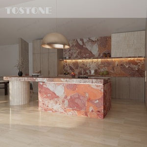 Impresionantes Losas de Mármol Rojo <span class=keywords><strong>Marple</strong></span> Venice de Tostone para Encimeras de Cocina, Tocadores, Islas de Cocina, Escritorios y Decoración de Paredes - Product Image 3