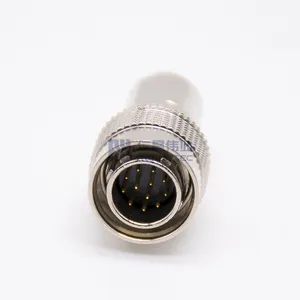 Connettore circolare maschio a 12 Pin Hirose con guscio in lega di zinco con guscio da 10mm