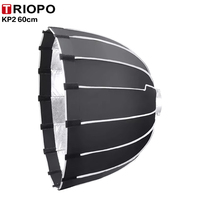 TRIOPO KP2-60 KP2 Boîte à lumière parabolique profonde portable à dégagement rapide de 60 cm avec monture Bowens et grille pour studio photo et vidéo