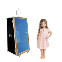 Miroir photo interactif vintage en bois au look rétro pour studio, solution clé en main pour les médias sociaux et les vidéos