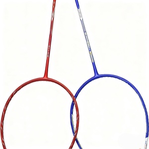 Ensemble de raquettes de <span class=keywords><strong>badminton</strong></span> pour débutants professionnels, fabrication directe d'usine, logo personnalisé, fibre de carbone, PU de haute qualité, léger - Product Image 2