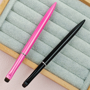 Pinceau à ongles en nylon à manche métallique, poils carrés ondulés, stylo pour gel français, idéal pour la décoration des ongles en salon - Product Image 6