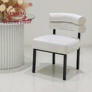 FUMAI FURNITURE Modern White Fabric Hotel <b>Chair</b> With Tapered Legs And Solid <b>Back</b> For Indoor Use - Product Image 1