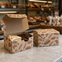 Boîte à pâtisserie, porte-cupcakes, carton blanc, emballage alimentaire personnalisé imprimé, taille personnalisée, utilisation en boulangerie