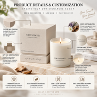 Bougie parfumée FORTUNE BOLIN - Style simple - Bougie parfumée en cire de soja faite à la main et écologique avec boîte cadeau pour la décoration de la maison