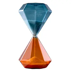 Nieuwe Ontwerp Diamant Vorm Decoratieve Kleurrijke Glas Zandloper Zand Timer Voor Andere Home Decoratie