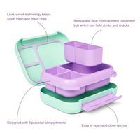 Ensemble de boîtes à lunch Bento mignonnes sans BPA pour enfants, étudiants, boîte à lunch portable avec sac et bouteille d'eau isotherme