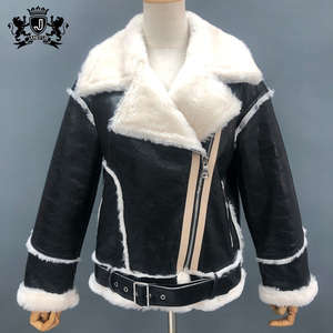Giacca di <span class=keywords><strong>pelle</strong></span> di pecora da donna alla moda invernale cappotto da donna <span class=keywords><strong>in</strong></span> <span class=keywords><strong>vera</strong></span> <span class=keywords><strong>pelle</strong></span> pelliccia di agnello per donna - Product Image 4