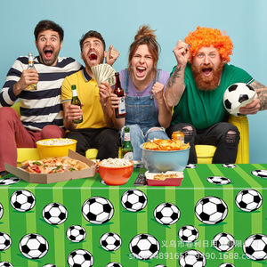 Football Theme Party Tablecloth 137x274cm Disposable <b>Plastic</b> <b>Table</b> Cover For Birthday Celebration Decorations - Product Image 4