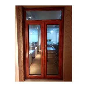 एल्यूमीनियम वाणिज्यिक तूफान प्रभाव का निर्माण आधुनिक बाहरी प्रवेश डबल स्विंग दरवाजे कमरे के लिए ग्लास दरवाजा