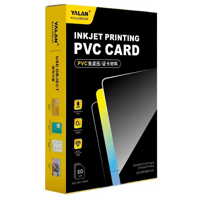 Preço fábrica PVC Imprimir A4 Plástico Impermeável Cartão Impressora jato de tinta ID Cards Negócio PVC Folhas