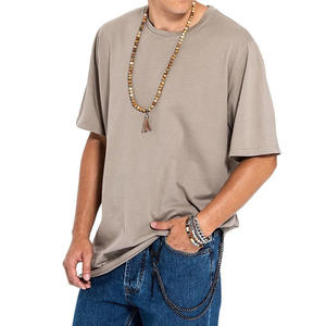 Oem Custom all'ingrosso cina nuova moda di qualità lungo fresco oversize <span class=keywords><strong>abiti</strong></span> da strada in bianco goffrato t-shirt per gli uomini - Product Image 4