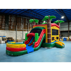 <span class=keywords><strong>Castillo</strong></span> Inflable Tropical con Tobogán Acuático Comercial para Niños, Alquiler para Fiestas - Product Image 1