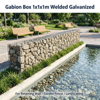 Caisse de gabion soudée 1x1x1m galvanisée à chaud et revêtue de PVC pour clôture de jardin, mur de soutènement et contrôle des inondations