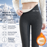 Leggings en molleton côtelé personnalisés pour femmes, collants d'hiver doublés de sherpa, pantalons stretch taille haute pour le froid