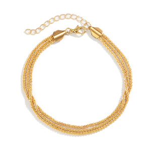 Chaîne de cheville minimaliste tendance en alliage plaqué <span class=keywords><strong>argent</strong></span> et or à double couche pour <span class=keywords><strong>femme</strong></span> – Accessoire de pied - Product Image 5