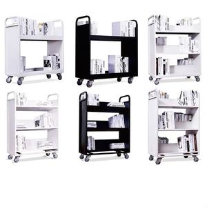 2/3 cấp kệ sách thư viện đồ nội thất kệ sách với bánh xe đồ nội thất văn phòng thép giỏ hàng với xe đẩy - Product Image 4