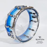 Hot Selling Blue Gradient Transparent Acrylic 14-inch Snare Drum Percussion Instrument