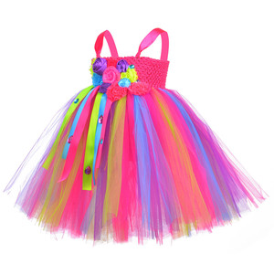 Robe de noël <span class=keywords><strong>belle</strong></span> princesse enfants vêtements Costume rouge Ballet danse fête d'anniversaire fleur licorne fille Tutu robe avec aile - Product Image 4