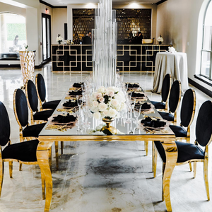 Sillas Modernas Apilables Estilo Luis XV Ovaladas en Dorado Cromado y Blanco para Comedor, Bodas y Eventos Especiales - Product Image 5