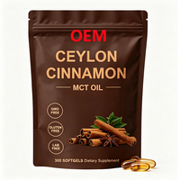 Capsules de cannelle de Ceylan en gélules molles avec huile MCT, complément alimentaire, vente en gros directe d'usine, gélules de cannelle de Ceylan pour adultes