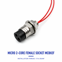 Connecteur étanche sous-marin HYSF SUBSEA MCBH2M Micro à 2 broches mâle, pour montage sur panneau, 7/16-20UNF, prise électrique PCB ROV AUV