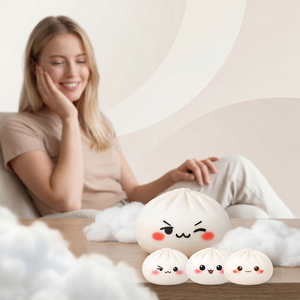 Jouet anti-stress mignon en forme de chignon simulé en PU – Portable, à rebond lent, amusant, à presser, motif dessin animé - Product Image 2