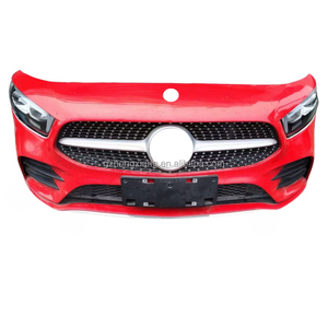 El conjunto de parachoques delantero <span class=keywords><strong>rojo</strong></span> <span class=keywords><strong>Mercedes</strong></span> Clase A W177 2011-2018 es adecuado para los faros delanteros A200 Grille A260 y la luz antiniebla <span class=keywords><strong>A180</strong></span> - Product Image 1