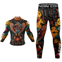 Cody Lundin vente en gros caoutchouc Anti-Stop BJJ MMA manches longues Rash Guard pantalon Shorts entraînement Compression ensemble