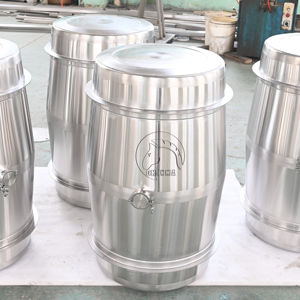 Baril <span class=keywords><strong>de</strong></span> vin en acier inoxydable 304 <span class=keywords><strong>de</strong></span> 60 gallons 225L pour la fabrication du vin et <span class=keywords><strong>de</strong></span> <span class=keywords><strong>cidre</strong></span> - Product Image 1