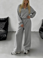 Ensemble décontracté pour femme 2026 : Sweat à capuche semi-fermé et pantalon long – Coupe ample, idéal automne/hiver