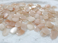 Perles plates en pierre d'aventurine rose à facettes pour la fabrication de bijoux