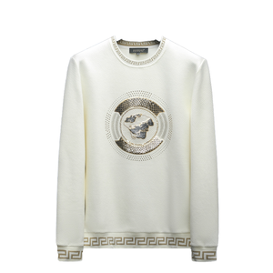 Sudadera con Capucha Holgada de Manga Larga para Hombre, Algodón y Poliéster, Estampada y Bordada, Informal, para Otoño - Product Image 4