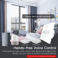 Interrupteur intelligent Zigbee Tuya pour rideaux, commande par application, minuterie, moteur de store enrouleur tactile, interrupteur intelligent en verre trempé pour usage intérieur, programmation horaire