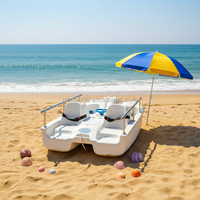 Bateau à pédales en plastique PPR pour 4 personnes, enfants et adultes, certifié CE, bateau de divertissement aquatique extérieur, couleur/logo personnalisé Meierya