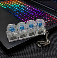 Porte-clés mécanique LED personnalisé anti-stress avec clavier lumineux, jouet anti-stress pour clavier, cadeau