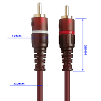 Câble audio mâle à mâle plaqué or 2RCA gaine PVC compatible avec haut-parleur récepteur platine vinyle Home cinéma Subwoofer