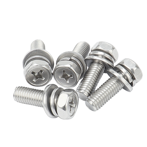 Tornillos Hexagonales Cóncavos de Acero Inoxidable 304 con Ranura Cruzada M4/M5/M6/M8, Tornillos Combinados de Tres Piezas con Placa de Resorte Plana, Venta al por Mayor - Product Image 3