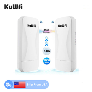 USA <span class=keywords><strong>Stock</strong></span> KuWFi 900Mbps all'aperto 3km 5km Range Wireless PTP WiFi punto a Multipoint all'aperto ponte Cpe con porta Gigabit - Product Image 1